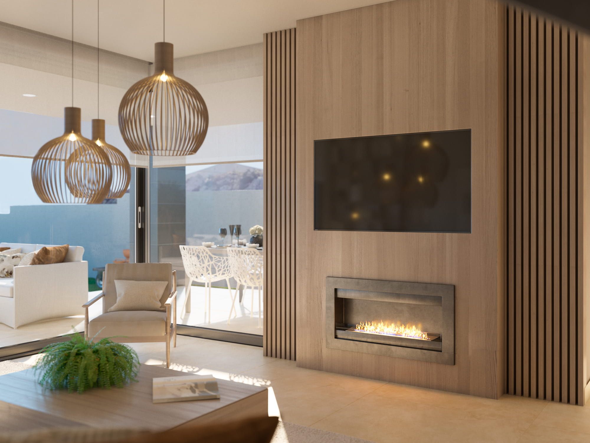 scandinavian tv wall design