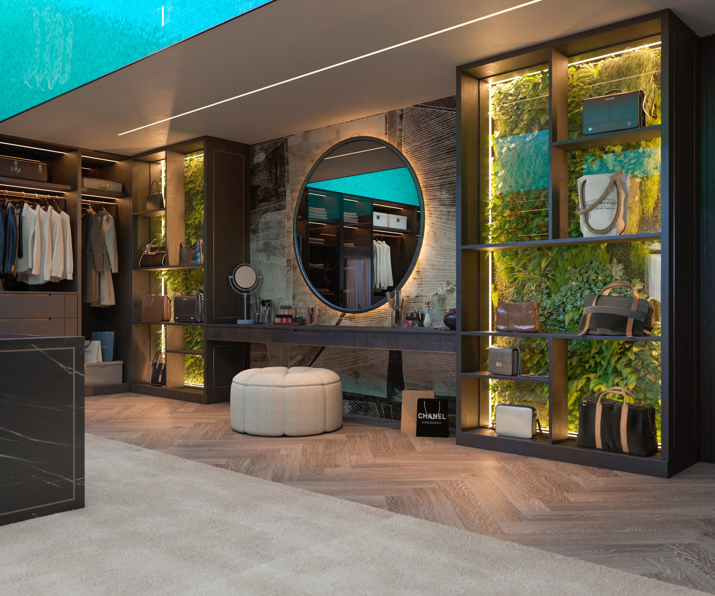 luxurious dressing room